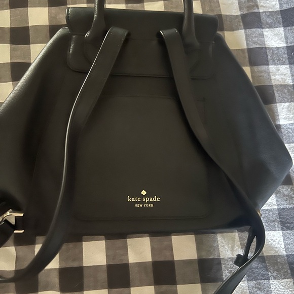 Kate Spade Black Mini Backpack Purse with Cream Interior ♠️ - Picture 2 of 3